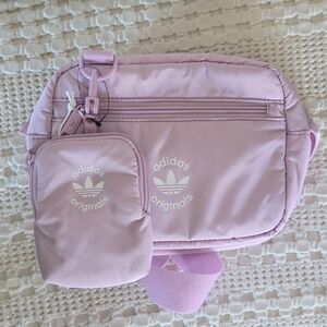 Adidas Originals Puffer Crossbody Bag with Pouch in Light Orchid